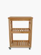 RRP £150 Boxed Beech Butcher Trolley In Oak