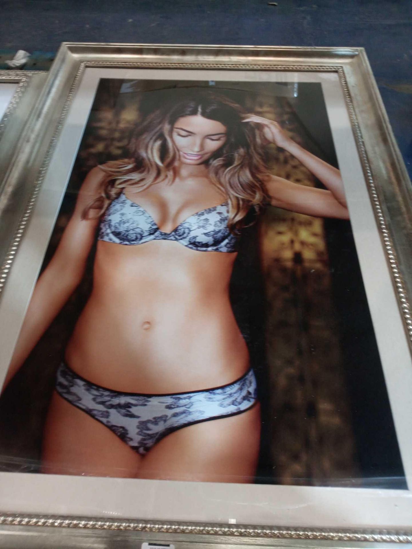 RRP £200 Victoria Secret Full Body Lingerie Modelling Framed Wall Art