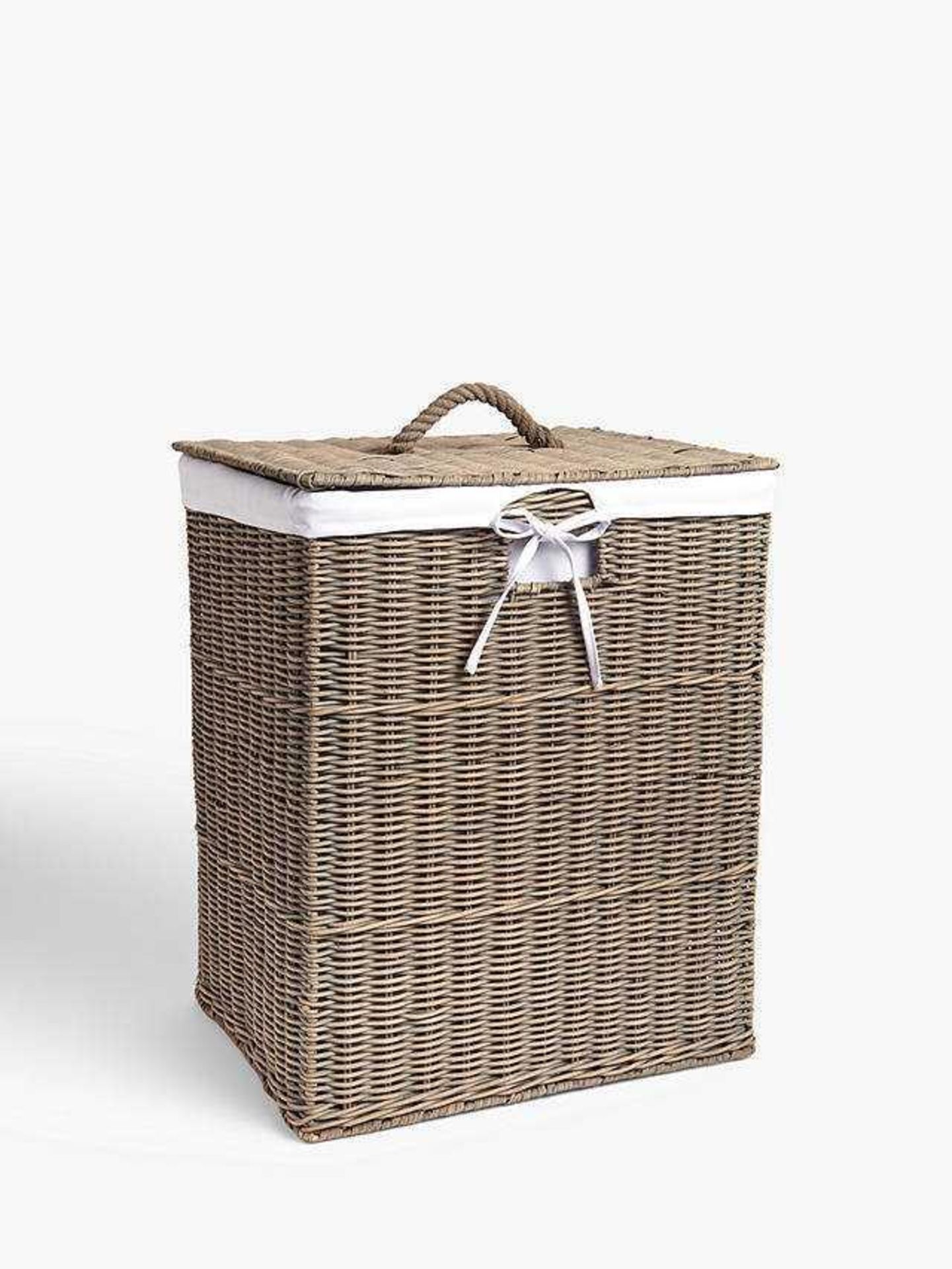 RRP £70-£75 Each John Lewis Assorted Hand Crafted Woven Wicker Laundry Baskets - Image 2 of 2