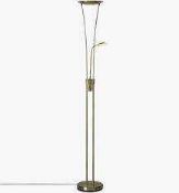 RRP £150 Boxed John Lewis Levity Integrated Led Uplighter Floor Lamp In Satin Nickel Finish