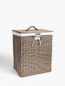 RRP £80 John Lewis Grey Wicker Laundry Basket
