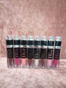 RRP £240 Gift Bag To Contain 8 Brand New Tester Of Dior Addict Lacquer Plump In Assorted Colours
