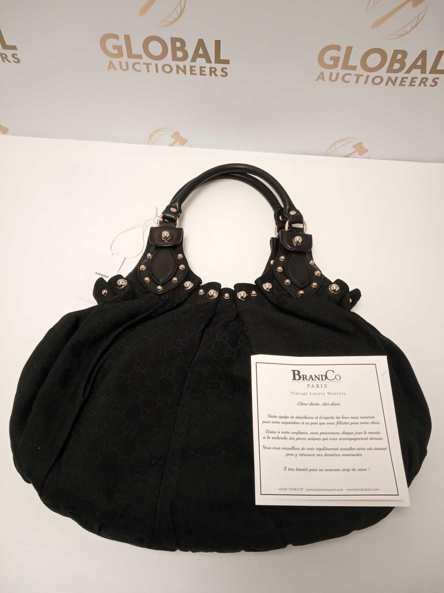 RRP £1200 Gucci Pelham Studded Tote Black Canvas Supreme Monogram Black Leather Bag, Aao6964, - Image 3 of 5