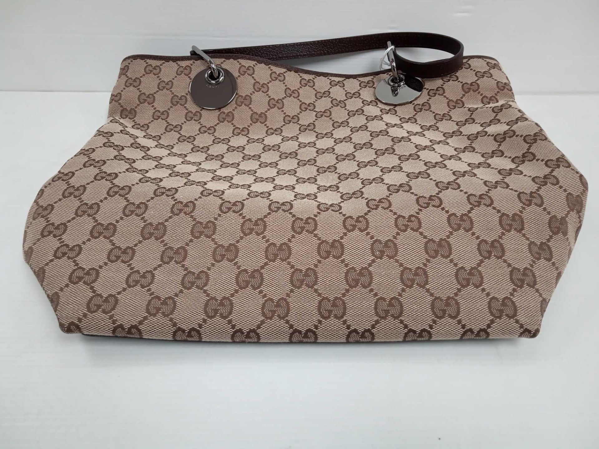 RRP 1550 Gucci Eclipse Tall Tote Beige/Dark Brown Shoulder Bag (Aao5624) Grade A (Appraisals - Image 2 of 2
