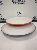 RRP £215 Lot To Contain 72 Brand New Assorted Plates And Bowls In Varying Colours