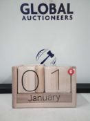 RRP £120 Lot To Contain 12 Brand New Bagged And Tagged Wooden Cube Calendar