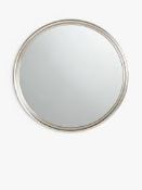 RRP £175 Wrapped Silver Ribbed Round Mirror