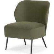 RRP £179 Made.com Topeka Accent Armchair, Sycamore Green Velvet