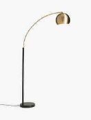 RRP £150 Boxed John Lewis Hector Floor Lamp In Satin Nickel Finish