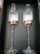 Combined RRP £150 Lot To Contain Six John Lewis Celebrate Crystal Glass 2 Champagne Flutes With Gold