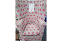 RRP £400 Pink Dot Barrell Back Chair