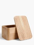 Combined RRP £195 Lot. To Contain 2 Large John Lewis Wooden Oak Bread Bins,1 Small Wooden Oak Bread