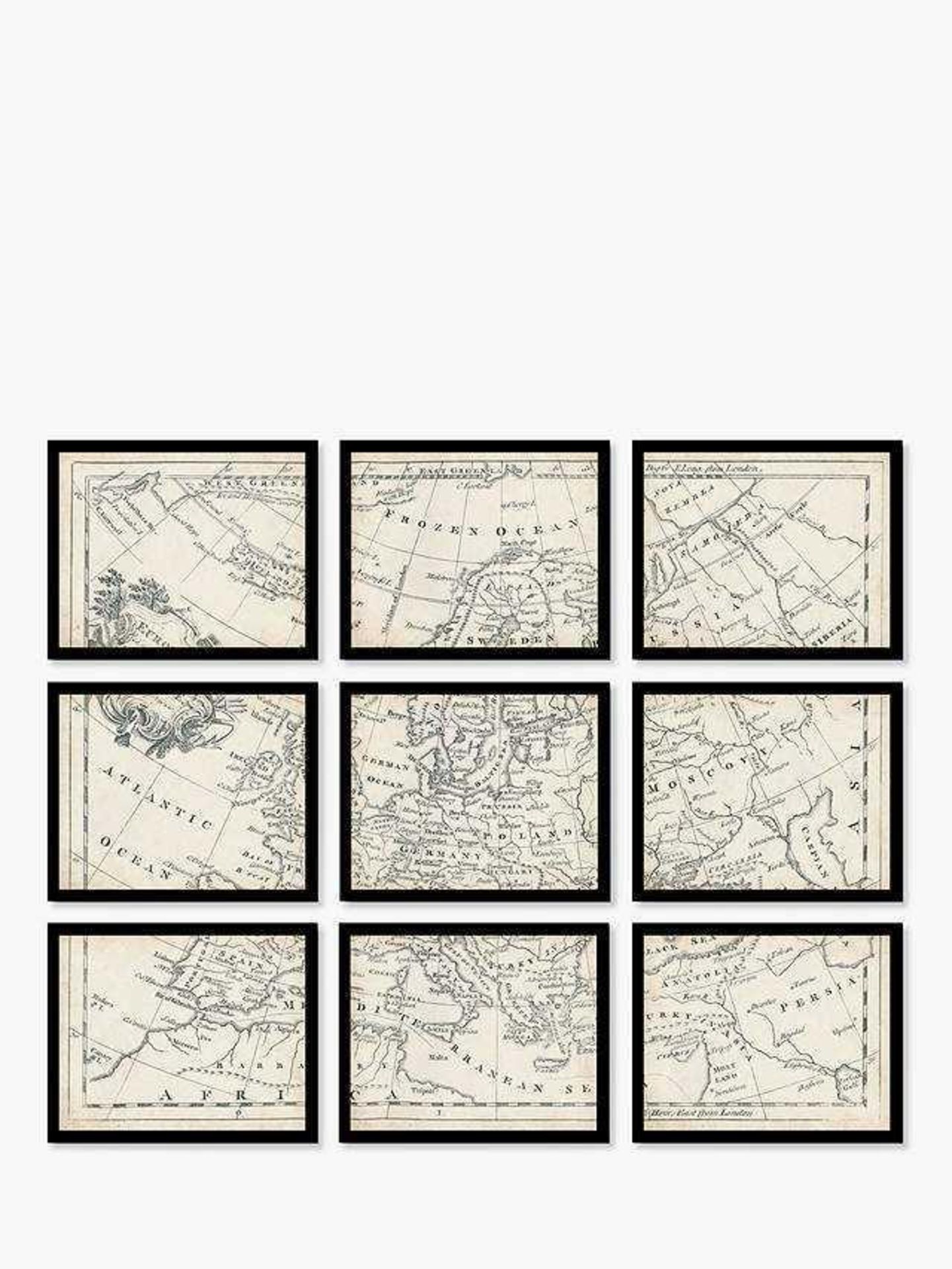 RRP £195 Map Of Europe Vii Wall Art Picture 9 Pictures Make 1 Map