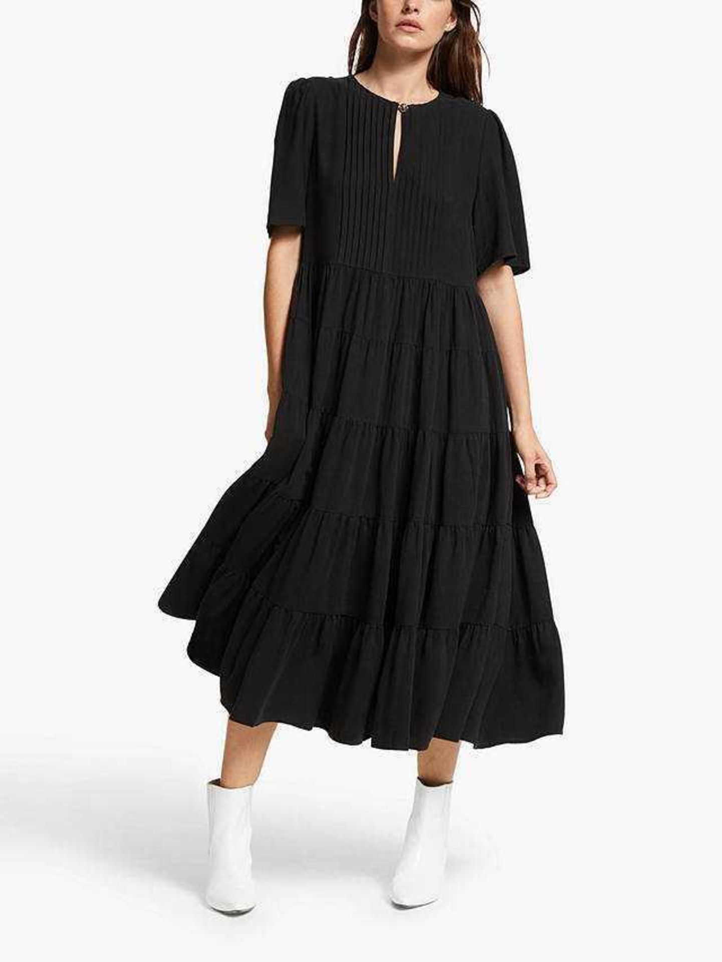 RRP £160 Bagged John Lewis Pleat Back Maxi Dress In Size 8