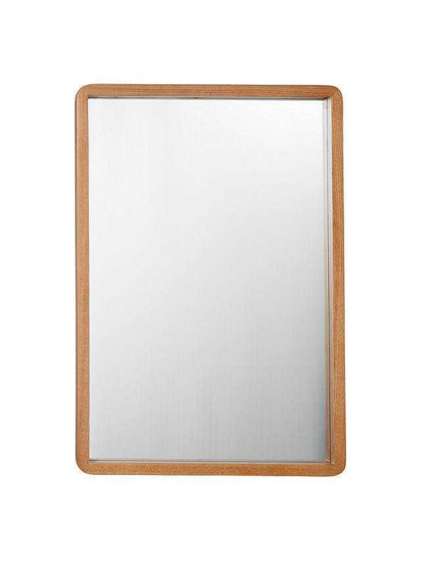 RRP £60 Each Unboxed John Lewis Oak Finish Round Cornered Wall Mirror 60X75