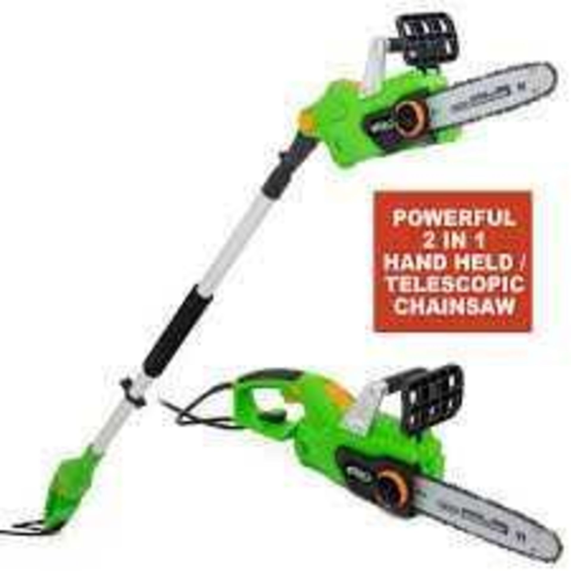RRP £130 Unboxed Bmc 2 In 1 Telescopic Handheld Chainsaw