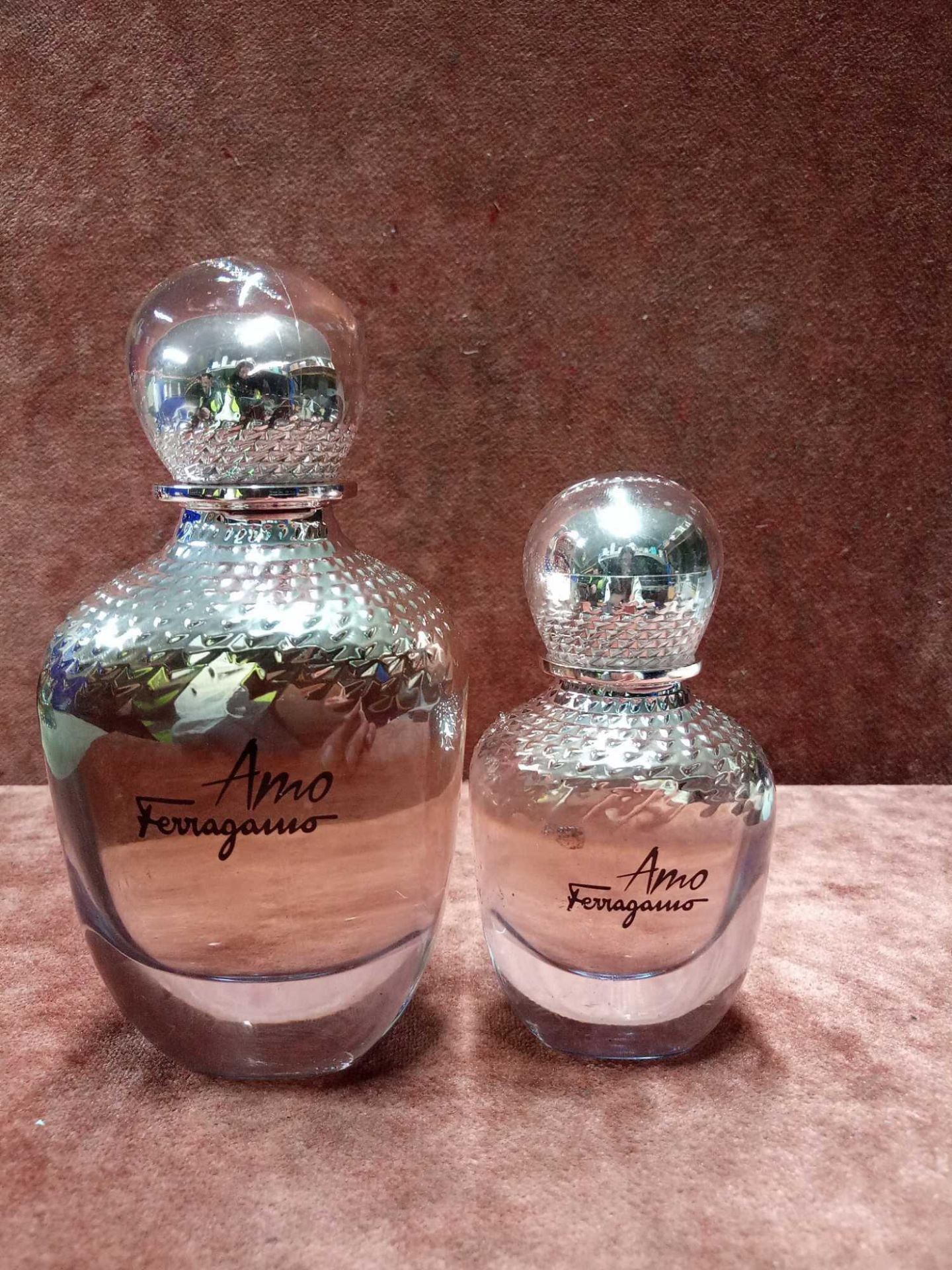 RRP £100 Lot To Contain 2 Unboxed Testers Bottle Of Ferragamo Amo 100Ml And 30Ml Eau De Parfum Spray