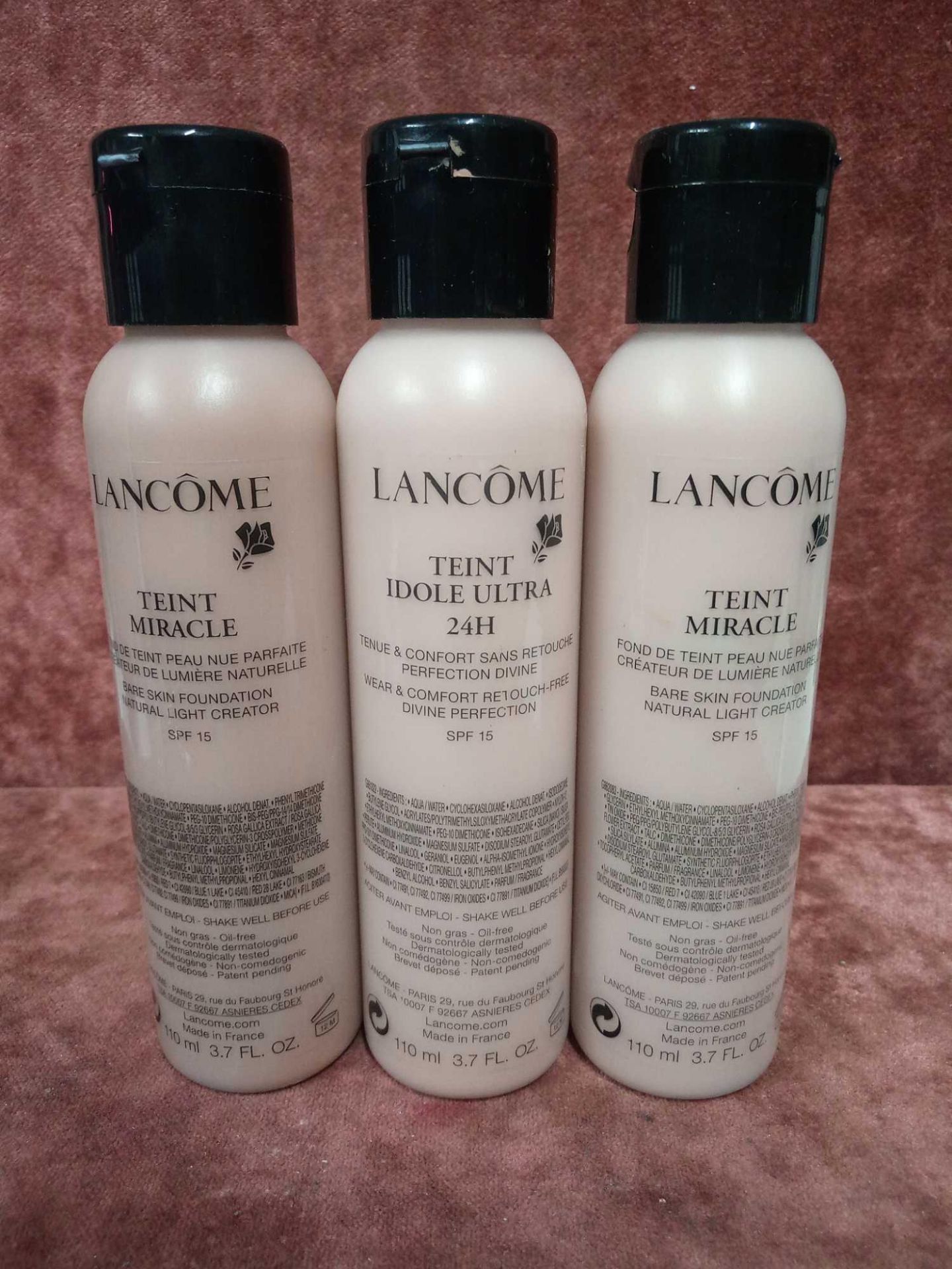 RRP £300 Gift Bag To Contain 3 110Ml Tester Bottles Of Lancome Teint Idole Ultra 24H Spf 15 In Assor