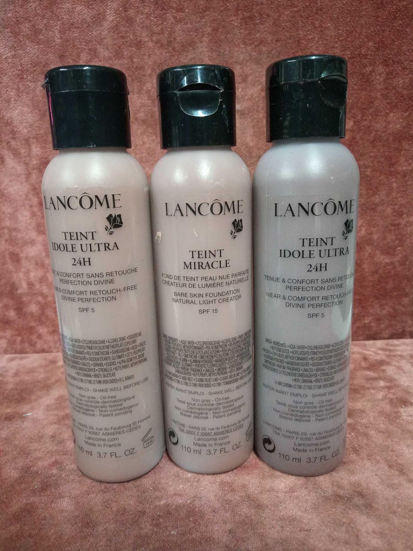 RRP £300 Gift Bag To Contain 3 110Ml Tester Bottles Of Lancome Teint Idole Ultra 24H Spf 15 In Assor