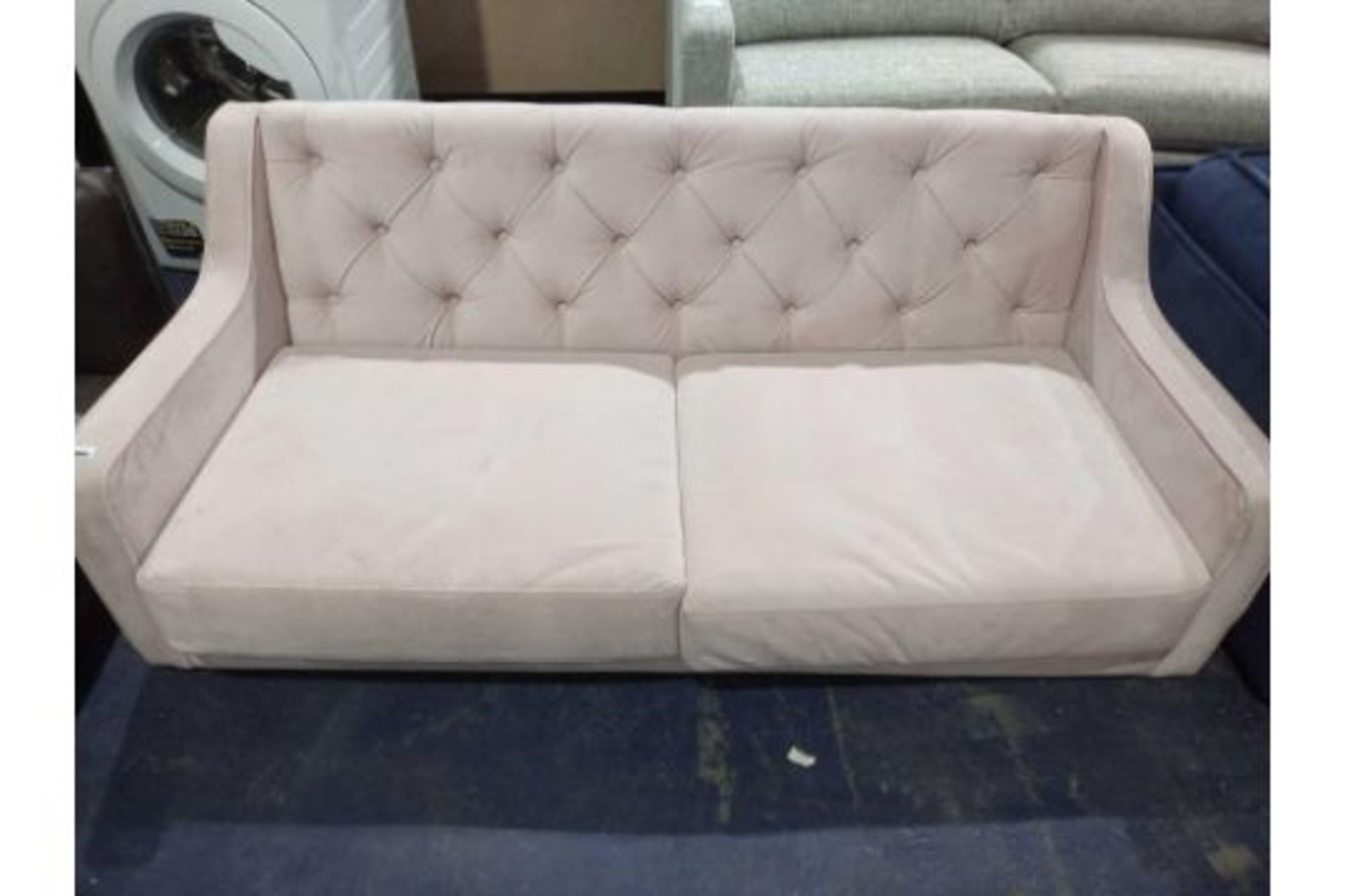 RRP £1,500 Swoon Pritchard Living Room Modern Blush Easy Velvet Two Seater Sofa