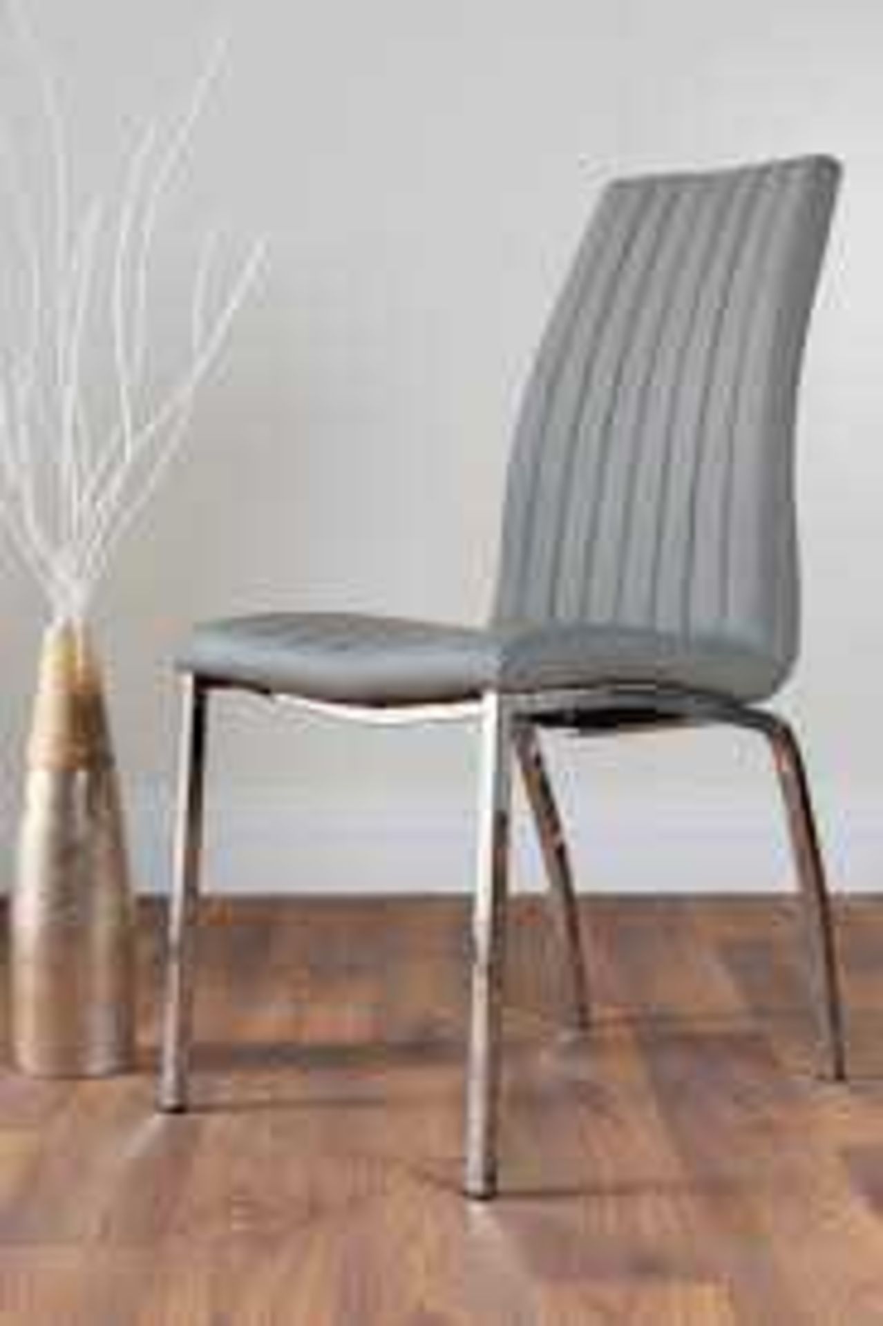 RRP £120 Boxed Isco Elephant Grey Dining Chair 2 Pcs