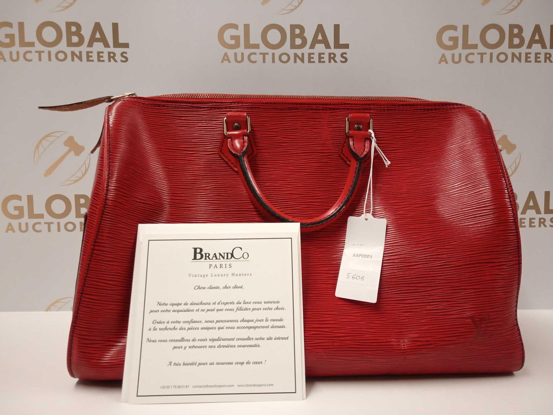 RRP £1300 Louis Vuitton Speedy Black Stitching Red Calf Leather Epi Handbag Aap0001, Grade Ab ( - Image 3 of 4