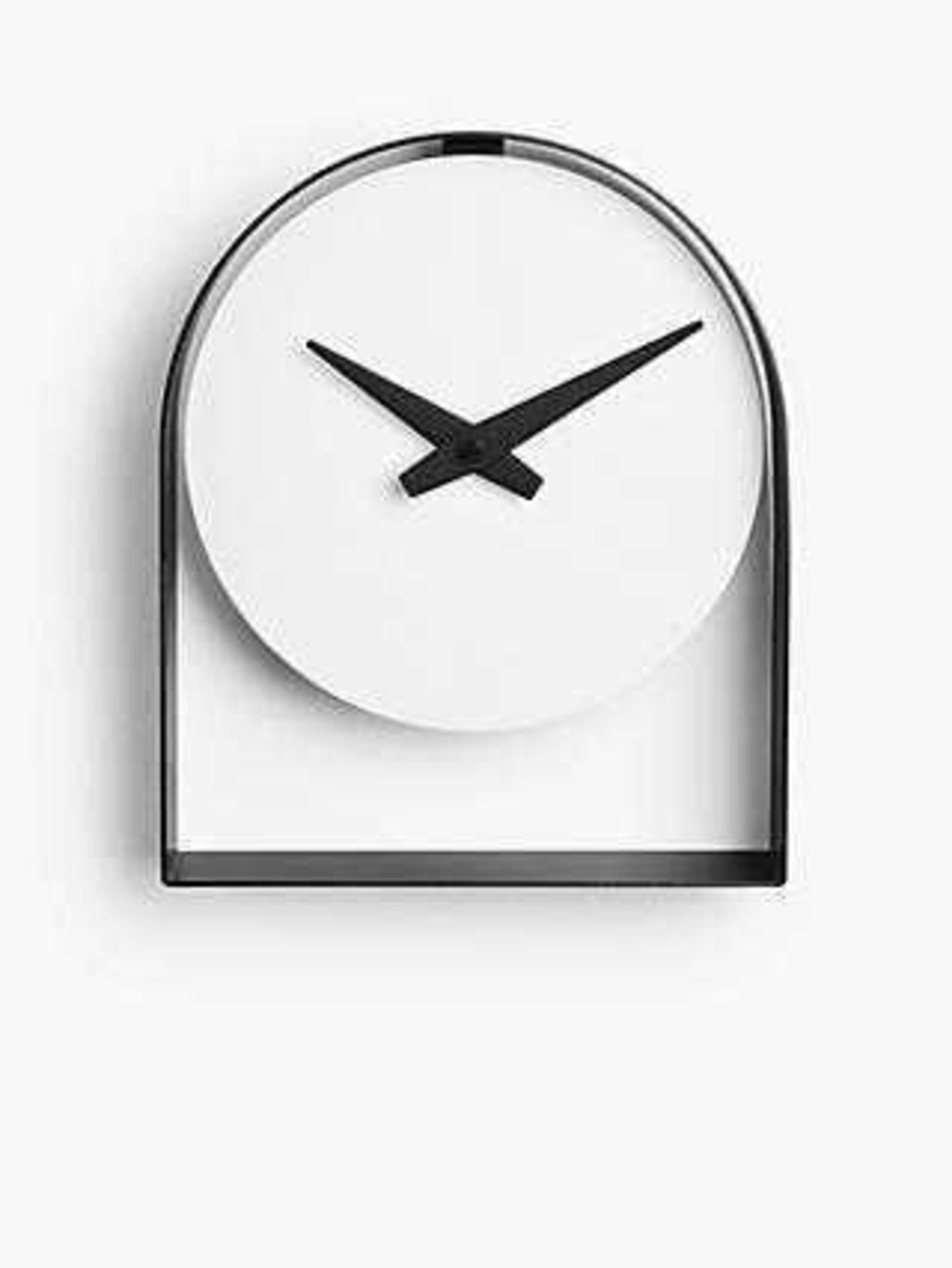 RRP £150 Boxed John Lewis Dome Metal Analogue Table Clock.