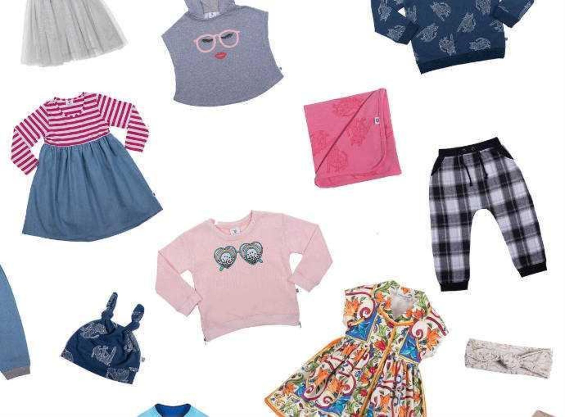 RRP £550 Lot To Contain 60 Assorted High End Fashion To Include Both Children's And Baby Tops And Tr