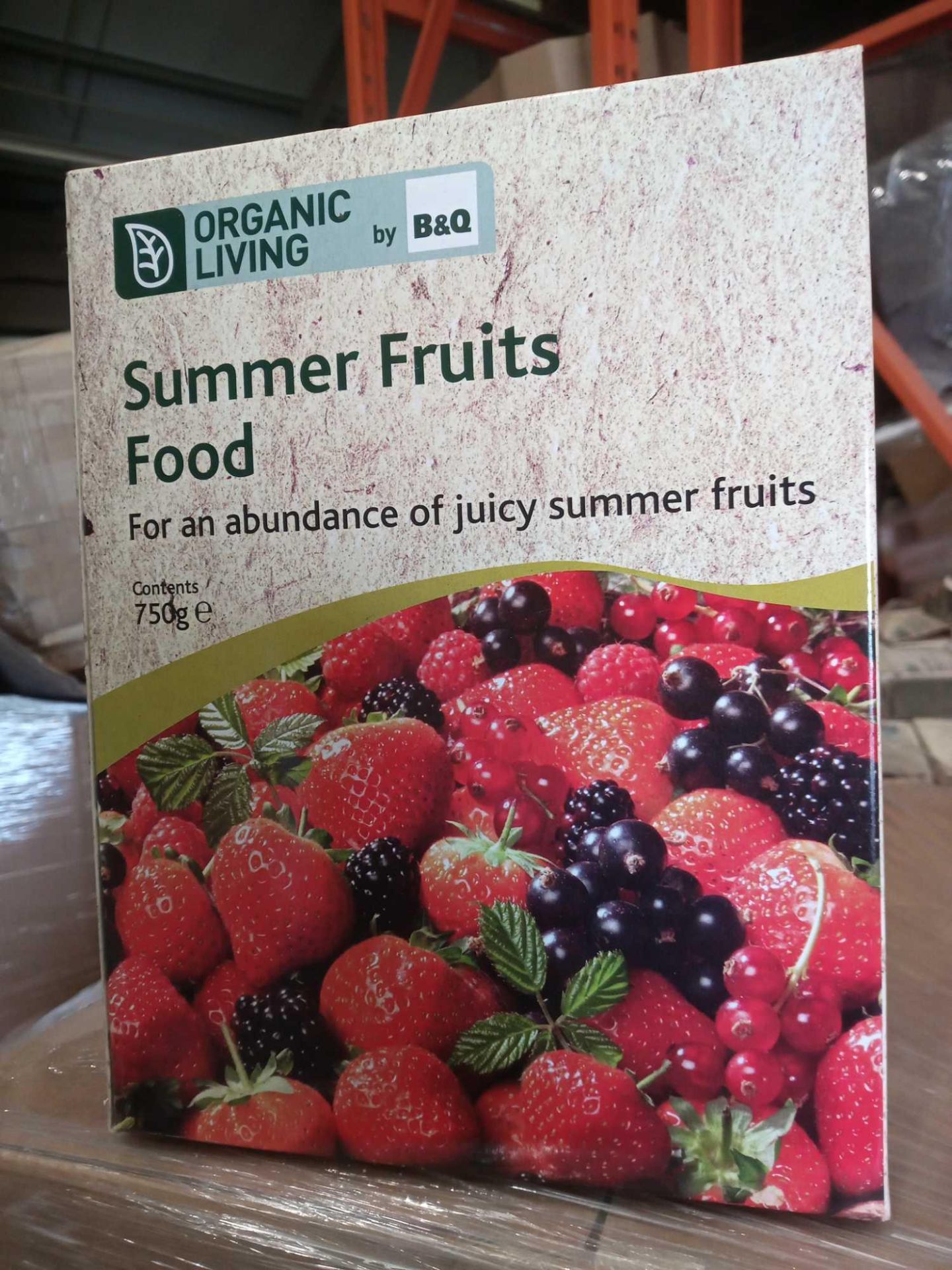 Combined RRP £1800 Pallet To Contain Bulk Lot Of B&Q Organic Living Summer Fruits Food. P42 (