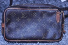 RRP £1,080 Louis Vuitton Marly Bandouliere Shoulder Bag, Brown Monogram Coated Canvas, 22x12x4.