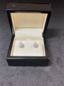 RRP £6000 Pair Of 18ct White Gold Brilliant Cut Diamond Stud Earrings