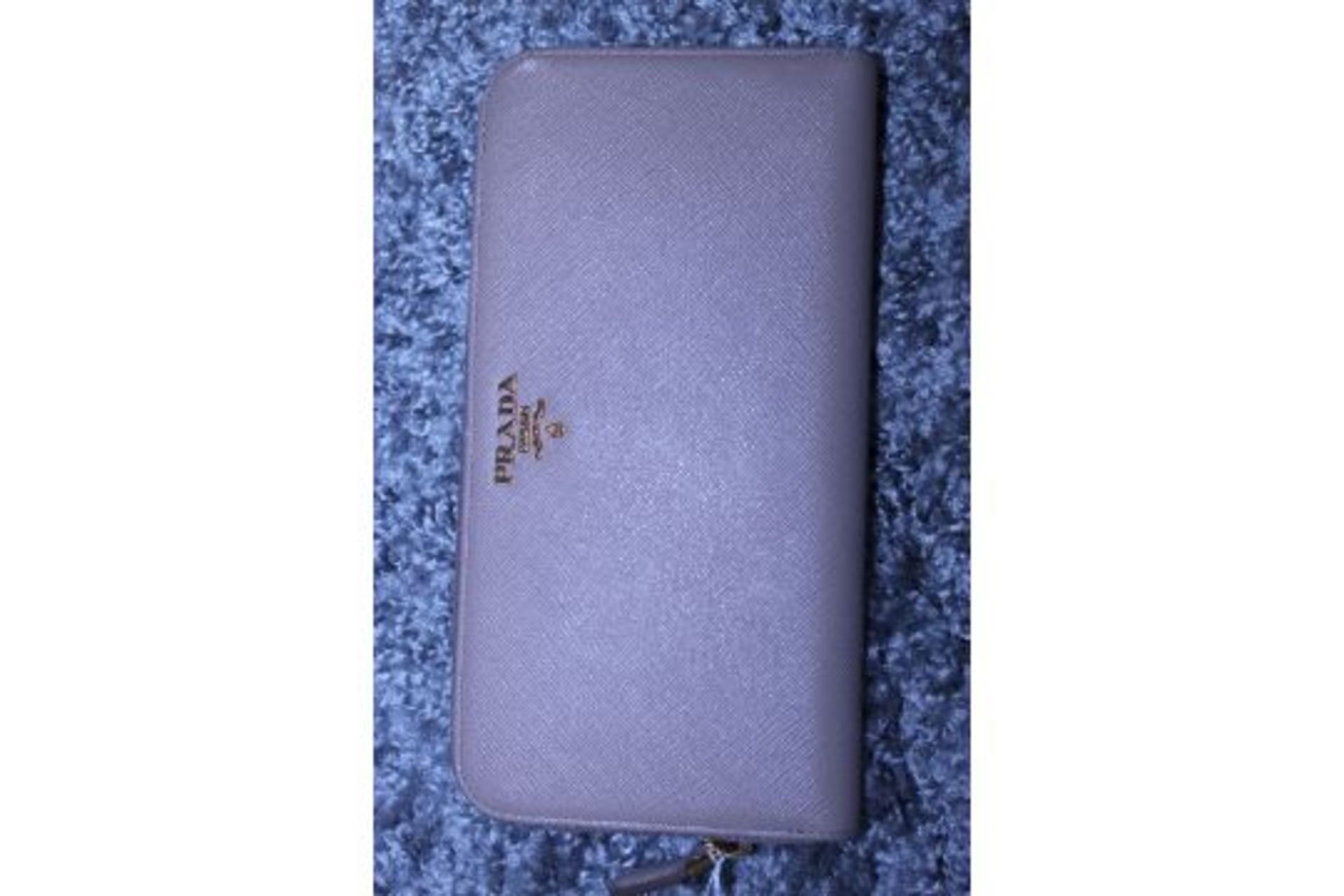 RRP £590 Prada Continental Wallet, Beige Saffiano Leather, 20X10Cm (Production Code 107D) - Image 2 of 2