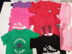 Combined RRP £220 Lots To Contain X10 Assorted Children's Converse Clothing Items To Include T-Shirt