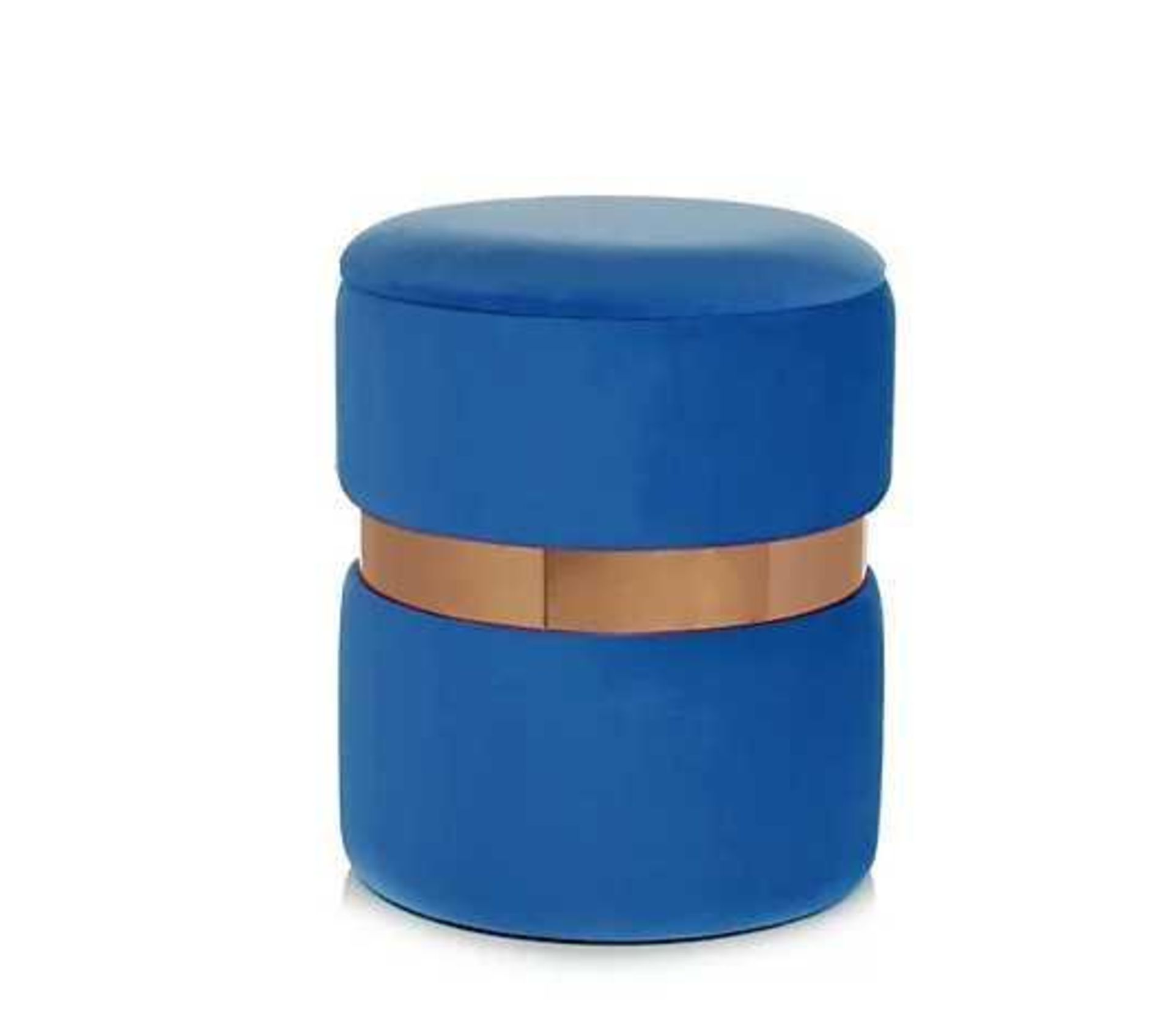 RRP £220 Lot To Contain X2 Crushed Velvet Alison At Home Storage Foot Stools With Gold Trim