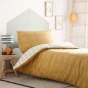 Combined RRP £200 Lot To Contain 8 135X200Cm Kids Single Polly Cotton Mustard Yellow Duvet Covers