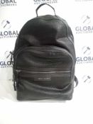 RRP £155 Tiba And Marl Elwood Black Leather Back Pack With Changing Mat