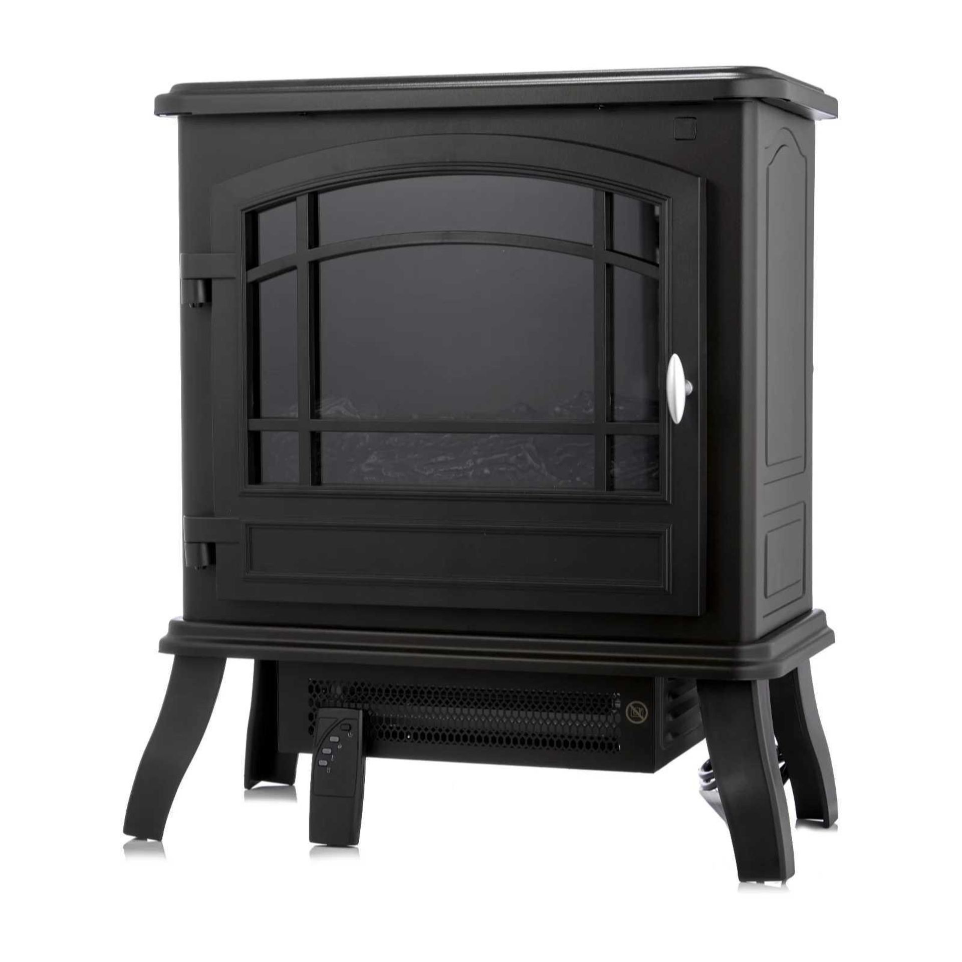 RRP £150 Boxed Power Heat Infrared Quartz Electric Stove Heater In Bronze