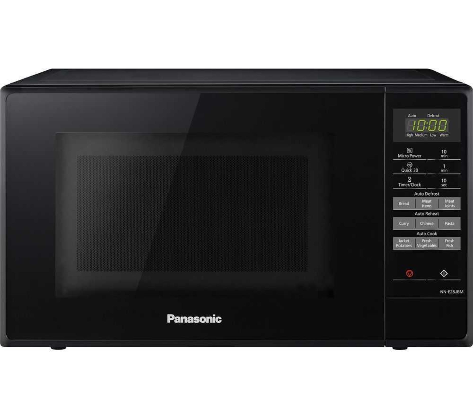 RRP £100 Boxed Panasonic Microwave Oven In Black Nn-E28Jbm