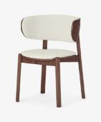 Made.Com RRP £179 Byrom Dining Chair Whitewash Boucle And Walnut I Chabyr002Nat-Uk