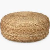 RRP £160 Combined Lot To Contain 2X Bagged John Lewis Jute Pouffe Hand Woven