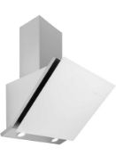 RRP £240 Boxed Designair Art28361 60Cm Bianco Linear Angled Glass Cooker Hood