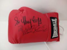 Henry Cooper & Frank Bruno Red Lonsdale Signed Glove With COA