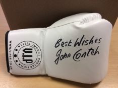 John Conteh White VIP Signed Boxing Glove With COA