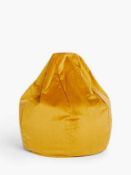 RRP £130 Combined Lot To Contain 2X Bagged John Lewis Turmeric Velvet Beanbag (2941725)(0141801)