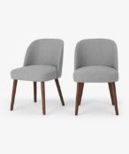 Made.Com RRP £179 Set Of 2 Swinton Dining Chairs Mountain Grey And Dark Stain I Chacov001Gry-Uk