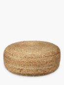 RRP £170 Combined Lot To Contain 1X Boxed John Lewis And Partners Natural Costal Jute Pouffe. 1X Bag