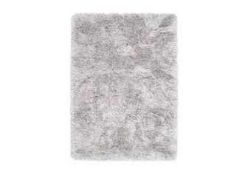 RRP £140 Bagged Cozee Home Handmade Shaggy Rug In Pale Grey