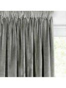 RRP £160 Bagged John Lewis And Partners One Pair Of Pencil Pleat Curtains Velvet Silver Width 167Cm