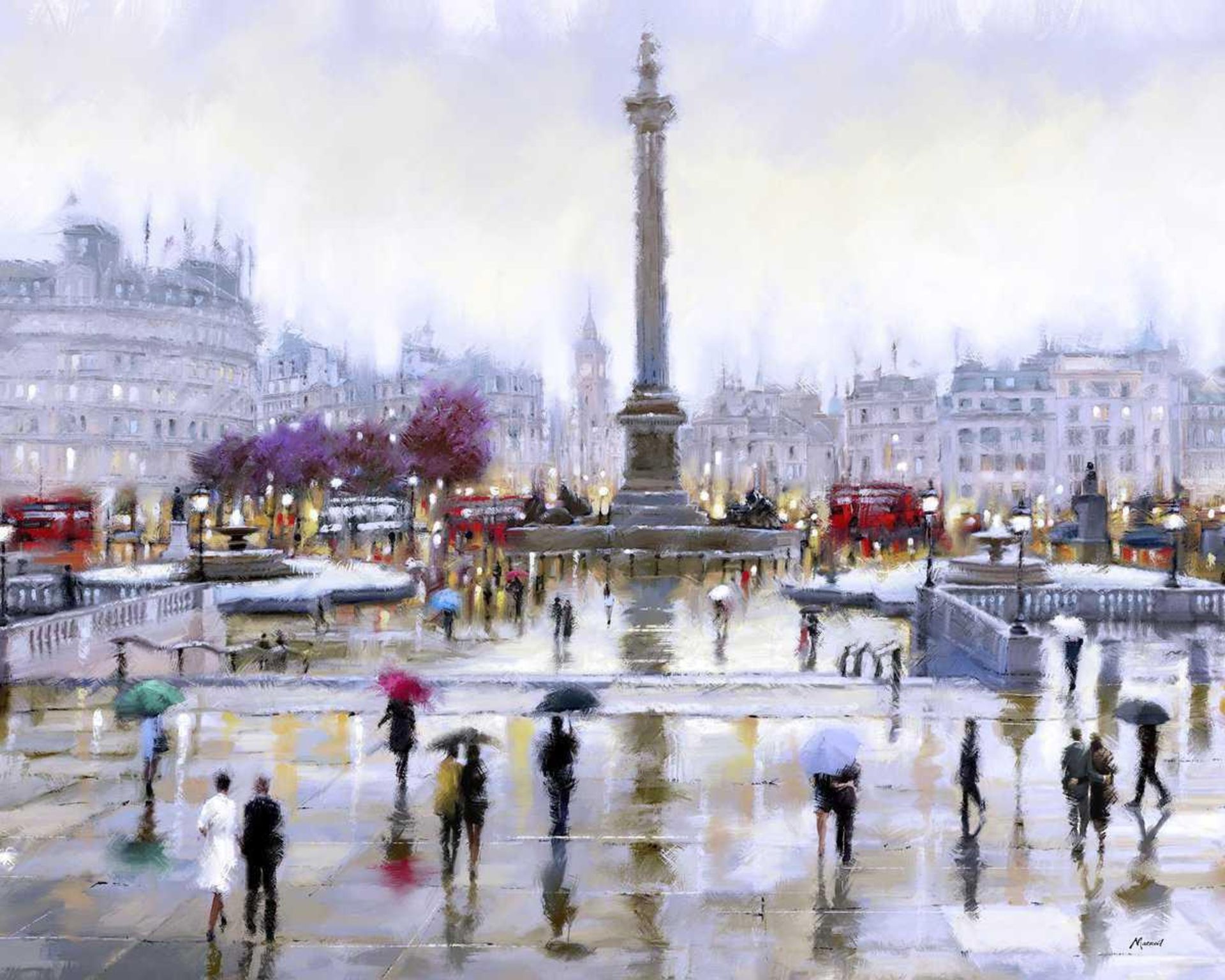 RRP £150 Wrapped John Lewis Richard Macneil Trafalgar Square London Framed Print And Mount 62 X 82Cm