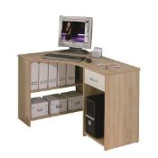 RRP £130 Boxed Banbridge Corner Computer Desk In Sonoma Oak With 1 Drawer